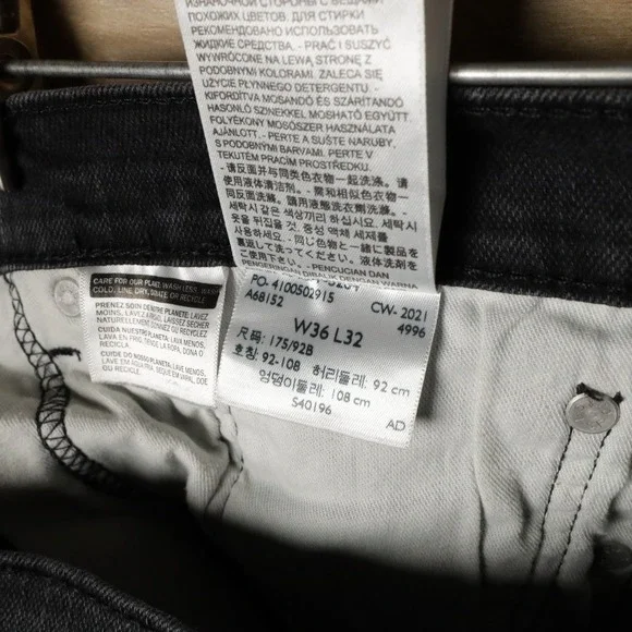 Levi's 511 Slim Fit Dark Wash Jeans Mens Size 36x30 Button Fly Cotton Blend - Picture 8 of 8